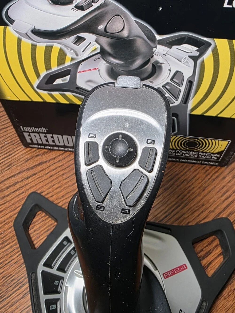 Logitech Freedom RF 2.4 Wingman Cordless Joystick Controller WITH Wire And Box